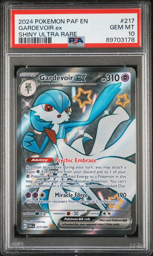 PSA 10 Gardevoir ex Shiny #217 · Paldean Fates · 2024