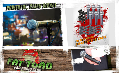 Cardioid Vocal Microphones with XLR Mic Cables & Clips (6 Pack) by FAT TOAD - Dynamic Handheld by GeekStands.com