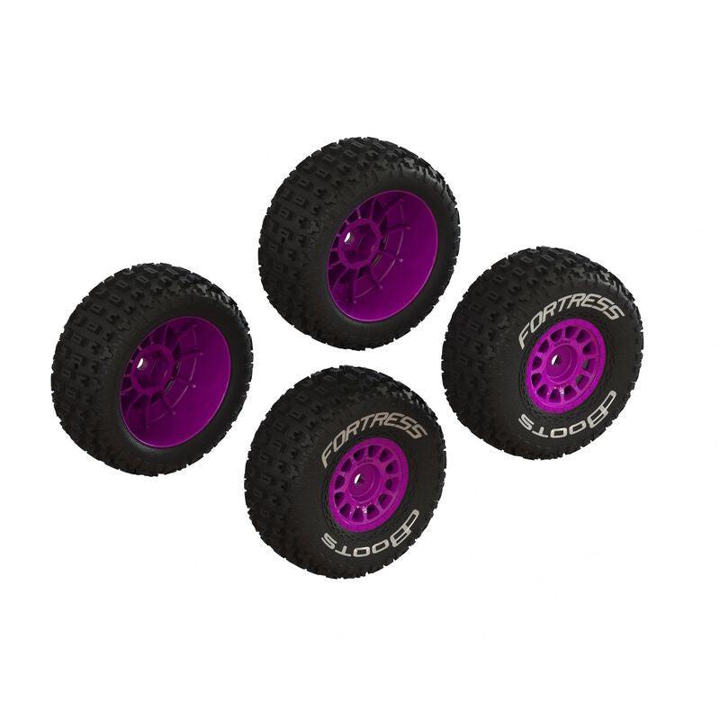 ARRMA - ARA-1570 dBoots 'FORTRESS' Glued Tire Set, Purple (2 Pairs) 1/16 Mojave Grom