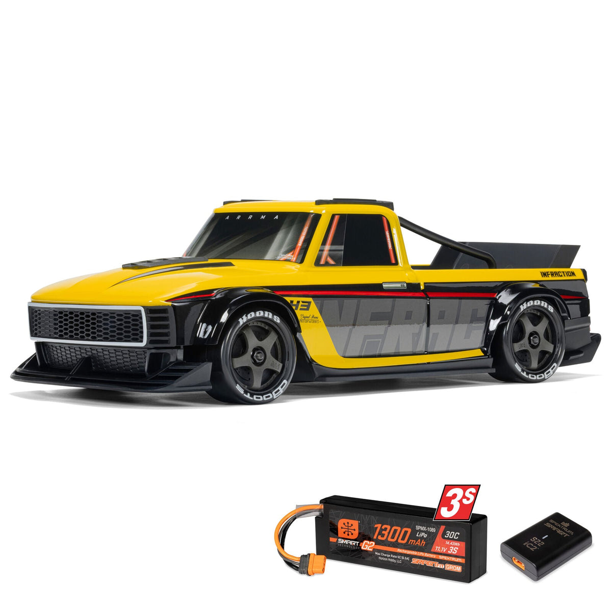 ARRMA ARA2315ST2 Infraction Grom 3S BLX 1/12 4X4 RTR w/ Battery & Charger Shipping on the 28TH