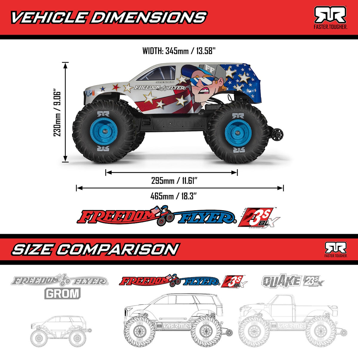ARRMA ARA3530SFFT1 1/10 FREEDOM FLYER 223S 2WD Brushless RTR RC Truck