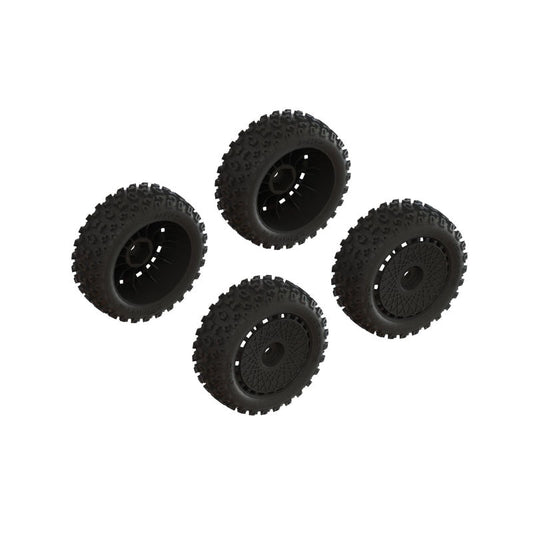 ARRMA ARA550114 dBoots '2-HO' Tire Set Glued Black 2 Pairs