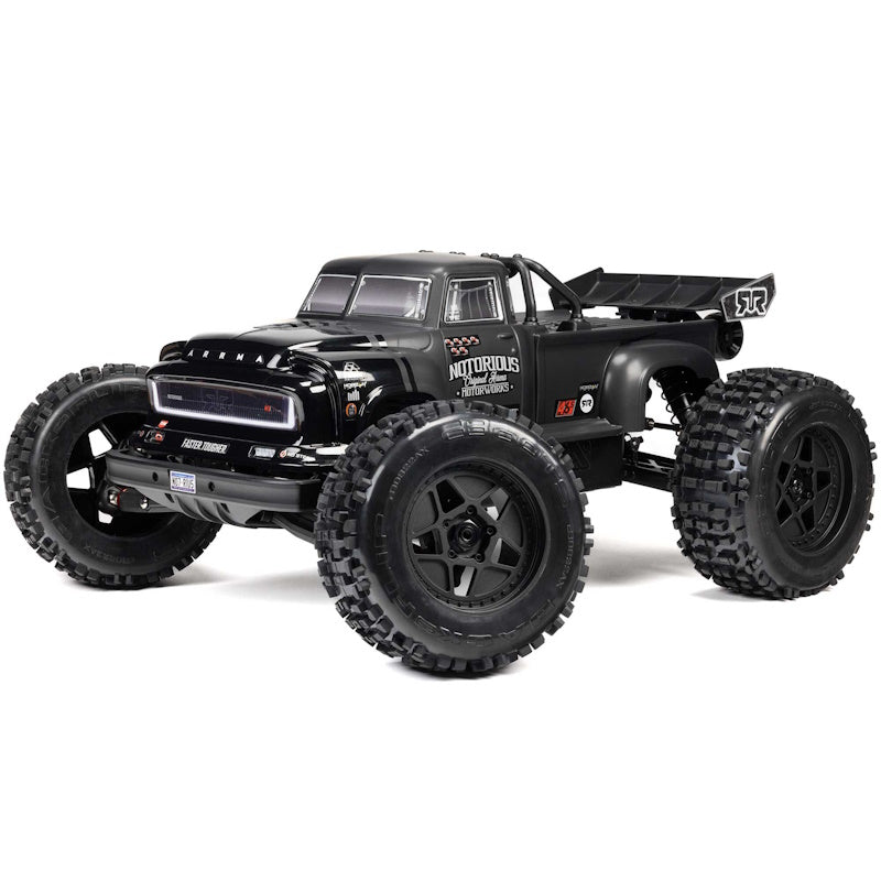 ARRMA - ARA8611V6T2 1/8 NOTORIOUS 6S V6 4X4 BLX Brushless Stunt Truck RTR, Black