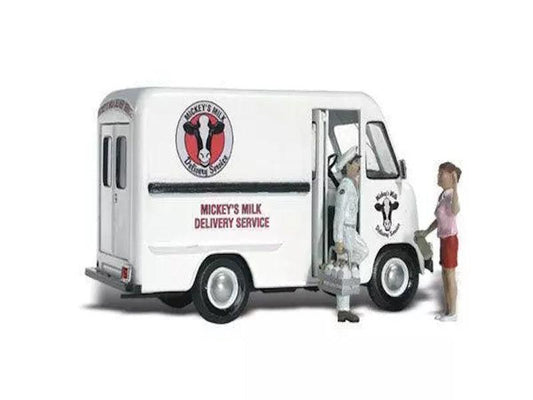 Woodland Scenics AS5329 N Mickey's Milk Deliver Trailer Train Figure / Vehicle AutoScenes
