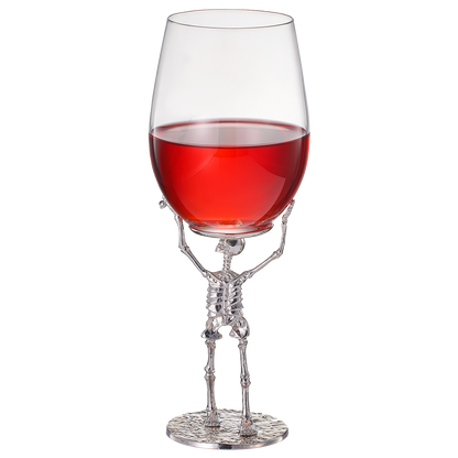 Stemmed Skeleton Wine Glass | SINGLE | 19oz Halloween Skeleton Glasses 10" H, Goth Gifts, Skeleton Gifts, Skeleton Decor, Spooky Wine Gift Set, Perfect for Halloween Themed Parties by The Wine Savant