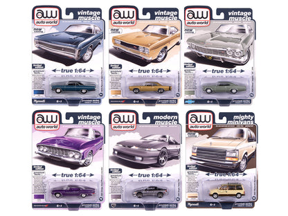 Auto World Premium 2025 Release 2 Set B of 6 pieces 1/64 Diecast Model Cars by Auto World  free shipping USA
