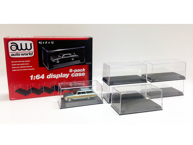 6 Collectible Display Show Cases for 1/64 Scale Model Cars by Auto World  free shipping USA