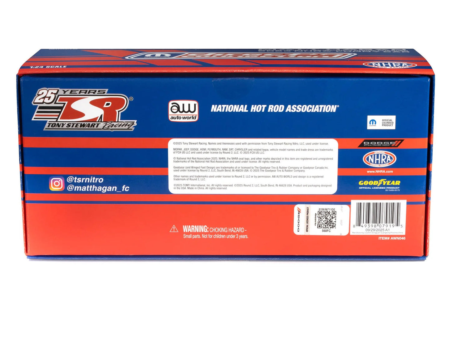 Dodge Charger NHRA Funny Car Matt Hagan "MOPAR Direct Connection" (2025) Limited Edition 1/24 Diecast Model Car by Auto World