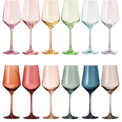 Make Your Own Set Wine Glass SINGLE, Muted Blue Colored Large 12 oz Glass, Unique Italian Style Tall for White & Red Wine, Mothers Day Gift, Set of 1 Beautiful Glassware (Midnight Blue) by The Wine Savant