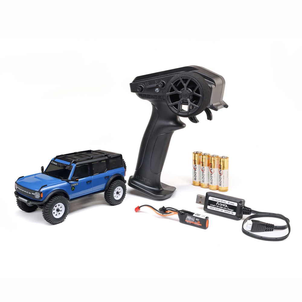 Axial 2048T1 Blue SCX30 Ford Bronco 1/30 4WD RTR Mini Crawler w/2.4GHz Radio
