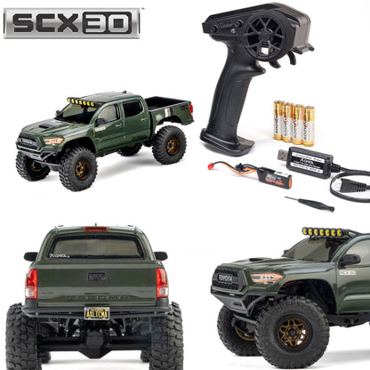 Axial SCX30 Toyota Tacoma TRD Pro Brushed Rock Crawler Green 1/30 RTR 4WD AXI-3289T1