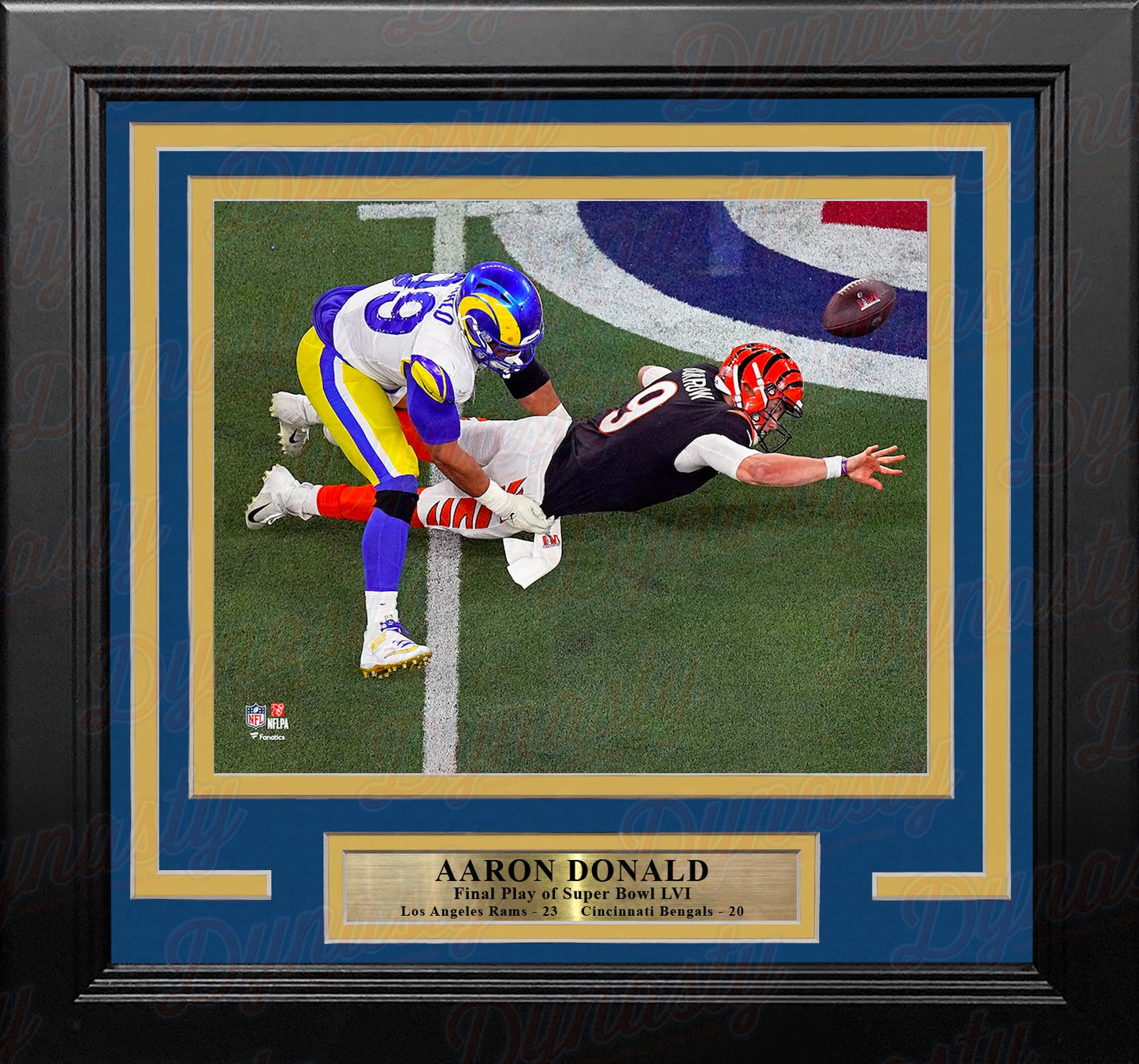 Aaron Donald Super Bowl LVI Final Play Los Angeles Rams 8" x 10" Framed Football Photo
