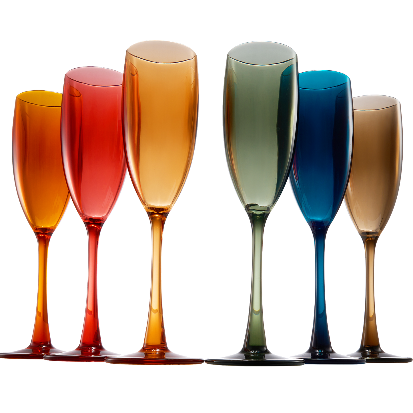 Unbreakable Pastel Color Acrylic Champagne Flutes Glasses | Set of 6 | European Style Toasting Cups 100% Tritan Drinkware, 5 oz Dishwasher Safe BPA-free plastic, Perfect for Wedding, Poolside Outdoors by The Wine Savant