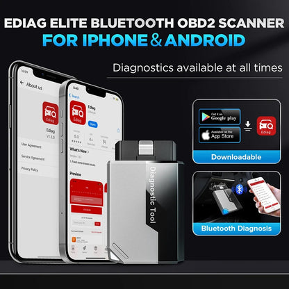10 Pcs /Lot KINGBOLEN EDIAG Elite OBD2 Scanner Bluetooth,15 Resets Read/Clear fault code Car Diagnostic Scan Tool Lifetime free