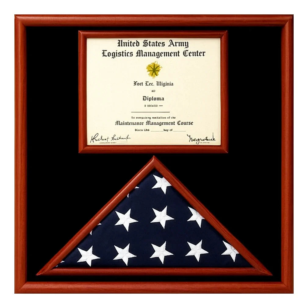 Air Force Flag and certificate Display case