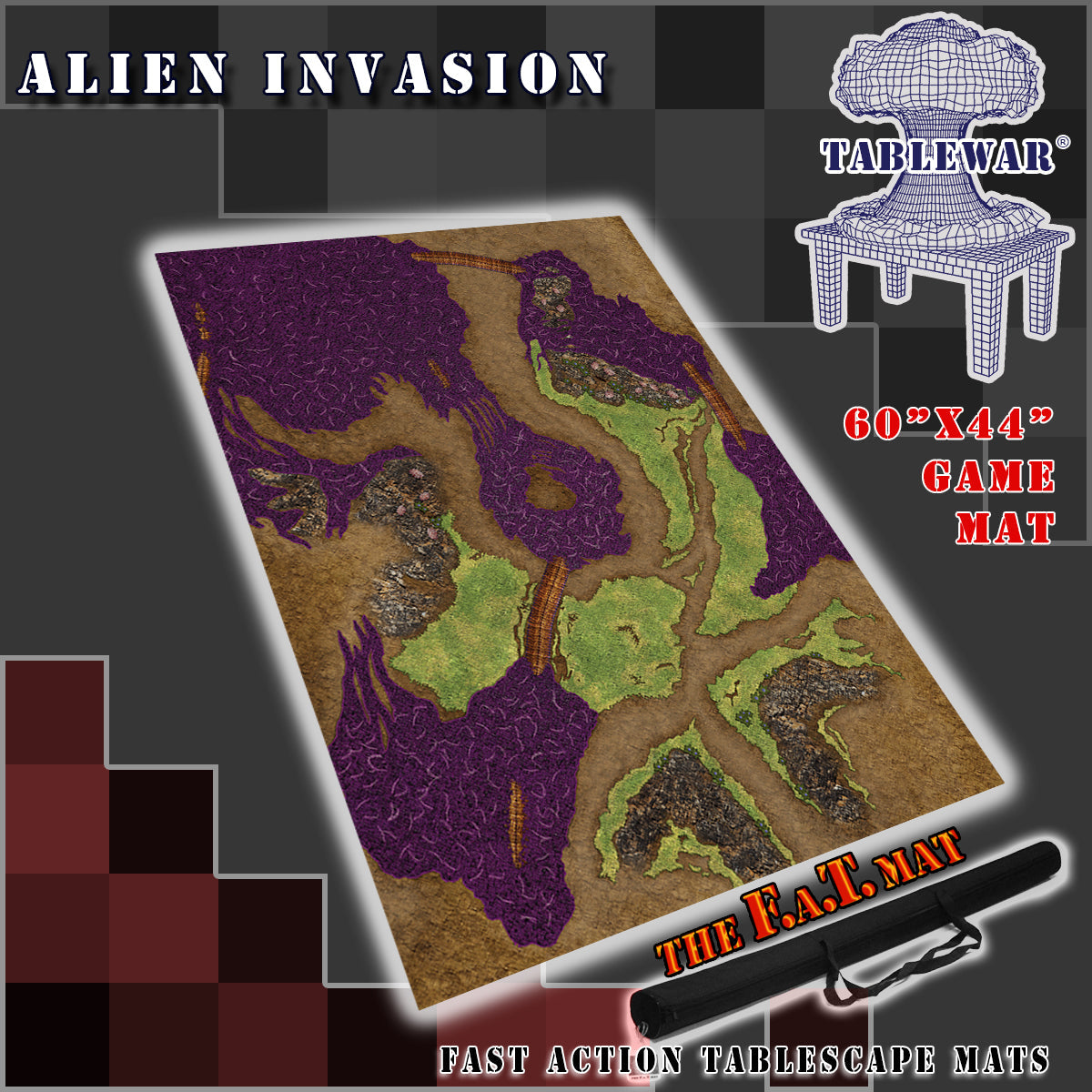 60x44" Alien Invasion' F.A.T. Mat Gaming Mat