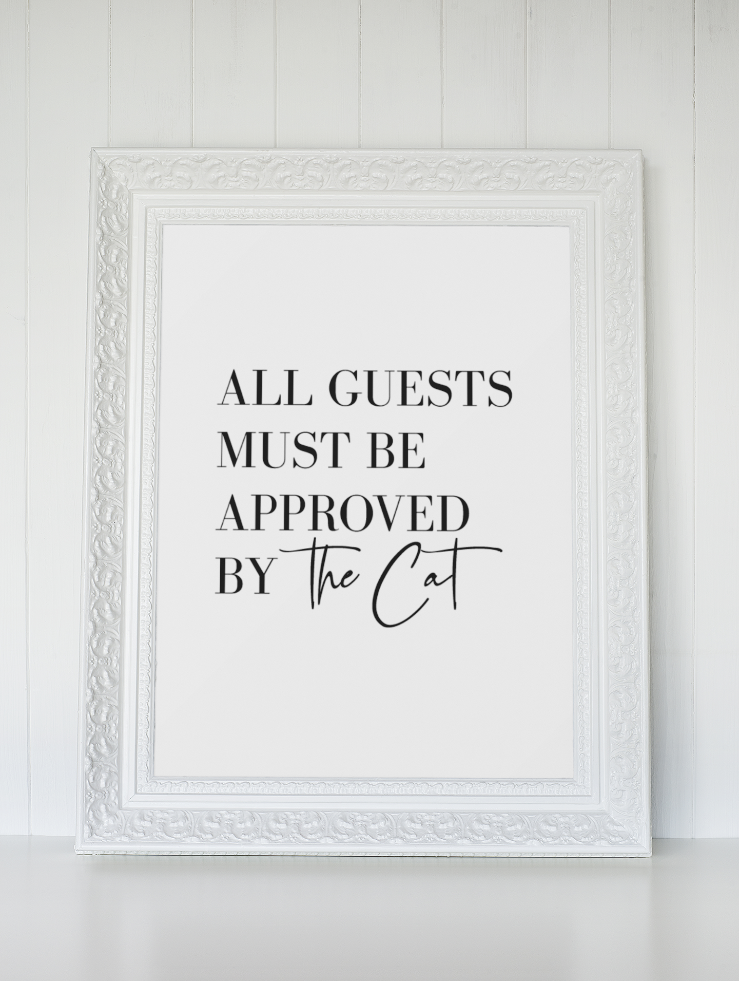 All Guests Must Be Approved By The Cat Animal Wall Decor Simple Print by WinsterCreations™ Official Store