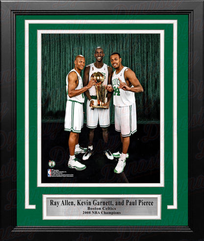 Ray Allen, Kevin Garnett, & Paul Pierce NBA Champions Boston Celtics 8x10 Framed Basketball Photo