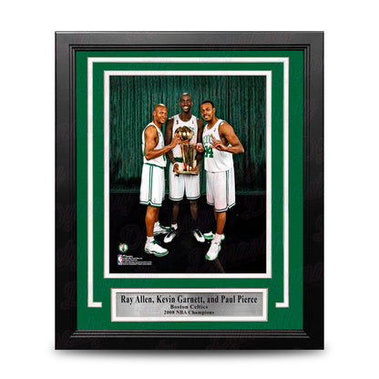 Ray Allen, Kevin Garnett, & Paul Pierce NBA Champions Boston Celtics 8x10 Framed Basketball Photo