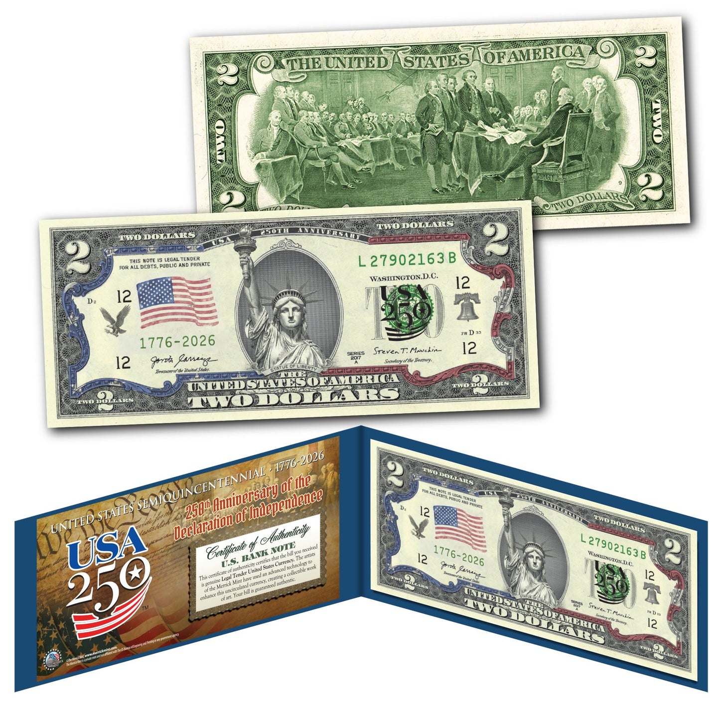 250th Anniversary $2 Bill – Statue of Liberty | Genuine Legal Tender