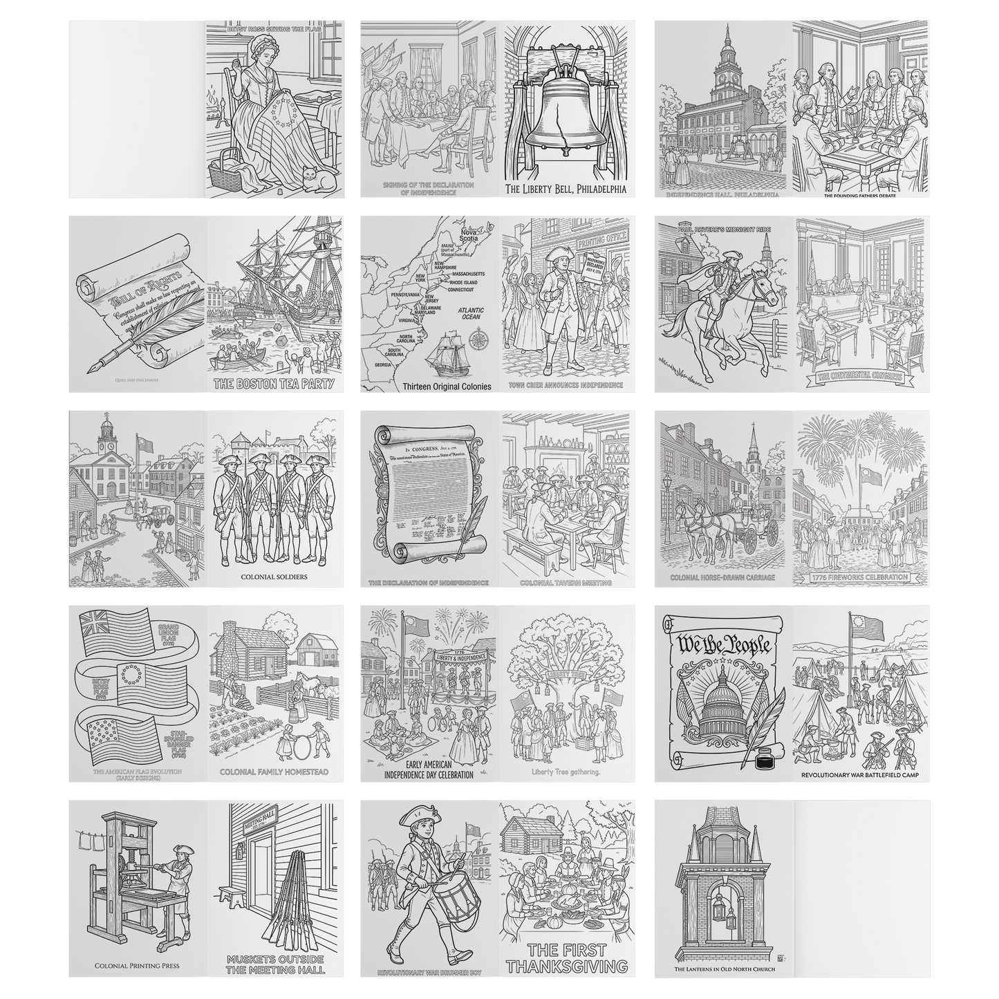 America 250th Anniversary Coloring Book - Founding of America: Birth of a Nation