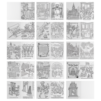 America 250th Anniversary Coloring Book - Founding of America: Birth of a Nation