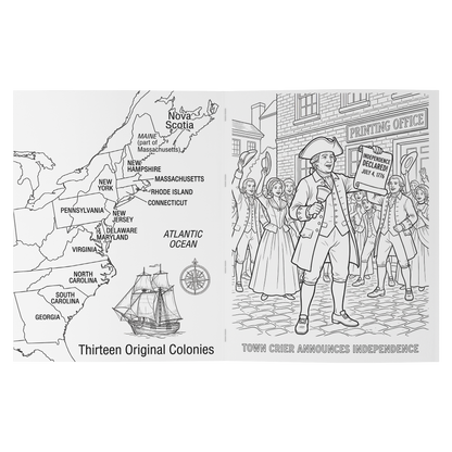 America 250th Anniversary Coloring Book - Founding of America: Birth of a Nation