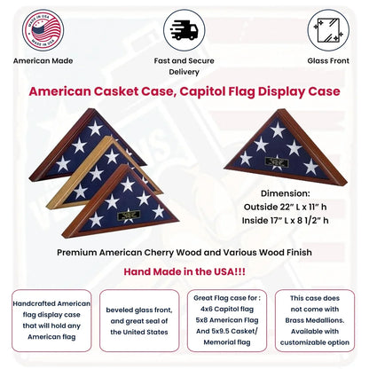 Army Flag Display Case, United States Army Flag Case - Fit 3' x 5' Flag.