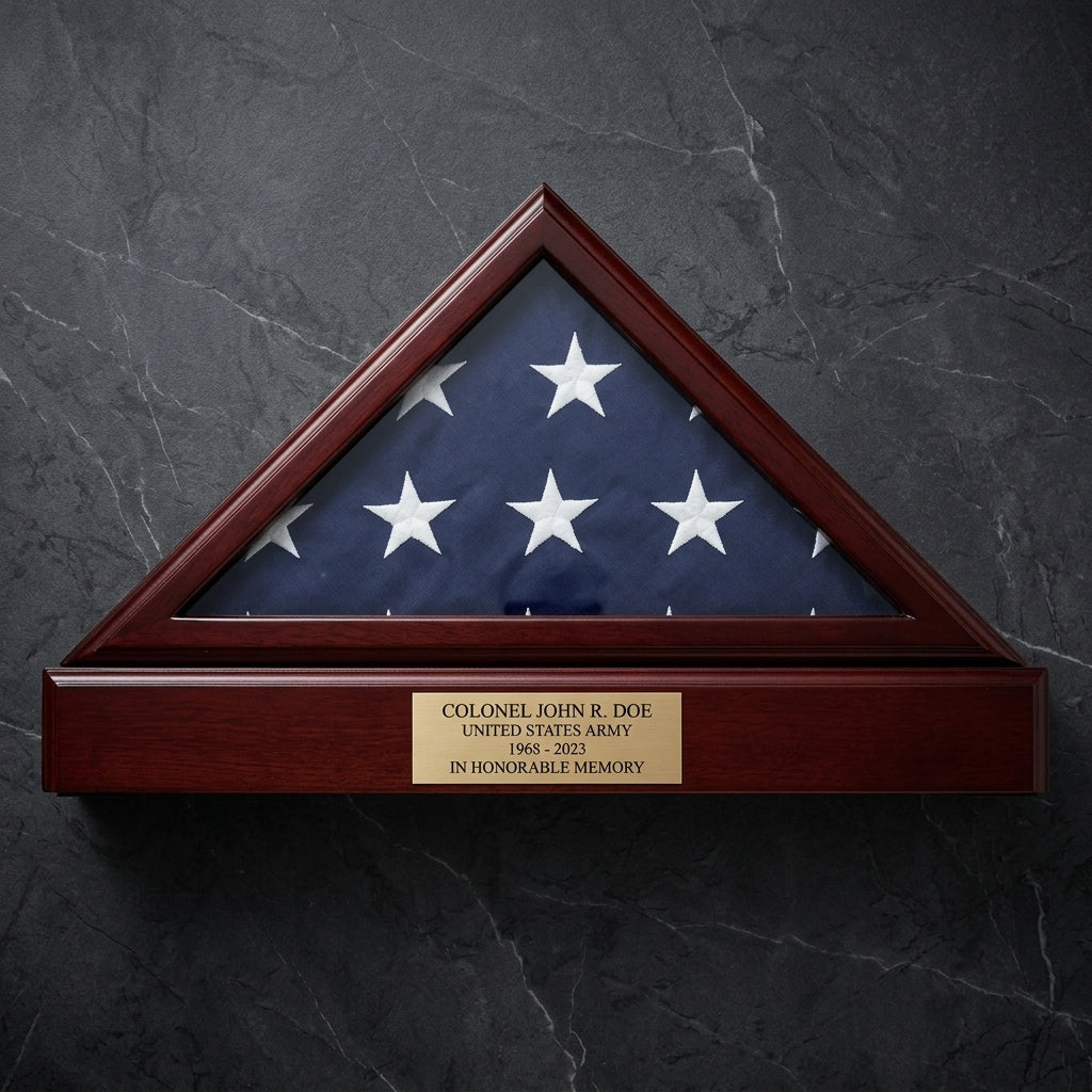 Flag Box, Flag Pedestal Box, Flag Boxes - Fit 5' x 9.5' Casket Flag.