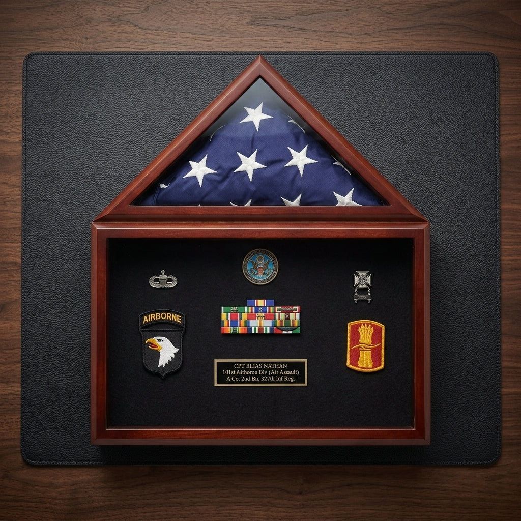 Capitol Flag Case with Certificate/Shadow Box – Holds 3’ x 5’ Flag