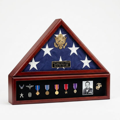 Flag and Medal Display Cases - High Quality 5'x9.5' flag
