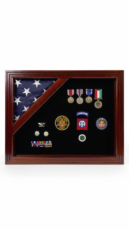 Flag Display Case American Flag Box Burial Flag Case. - Corner flag case