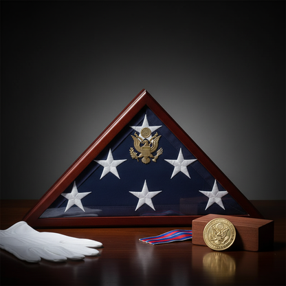 Coffin Flag Case Flag Frame, Flag Display case for Large Flag.