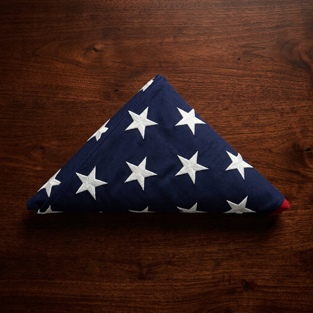 American Flag For Folded Flag Display Case 3ft x5 ft Cotton