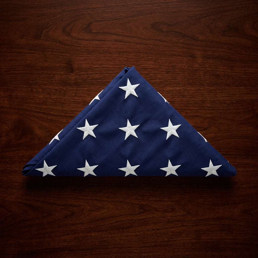 Pre Folded American Flag, American Flag Comes Folded - Fit 3'x5' American Flag.