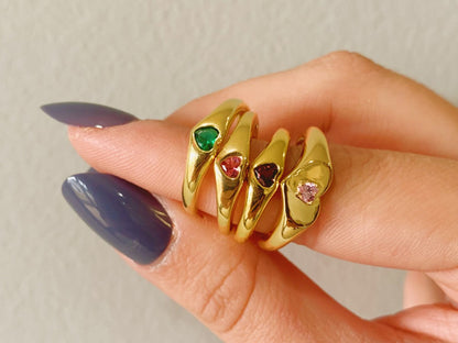 Amia Emerald Dome Ring by Little Sky Stone