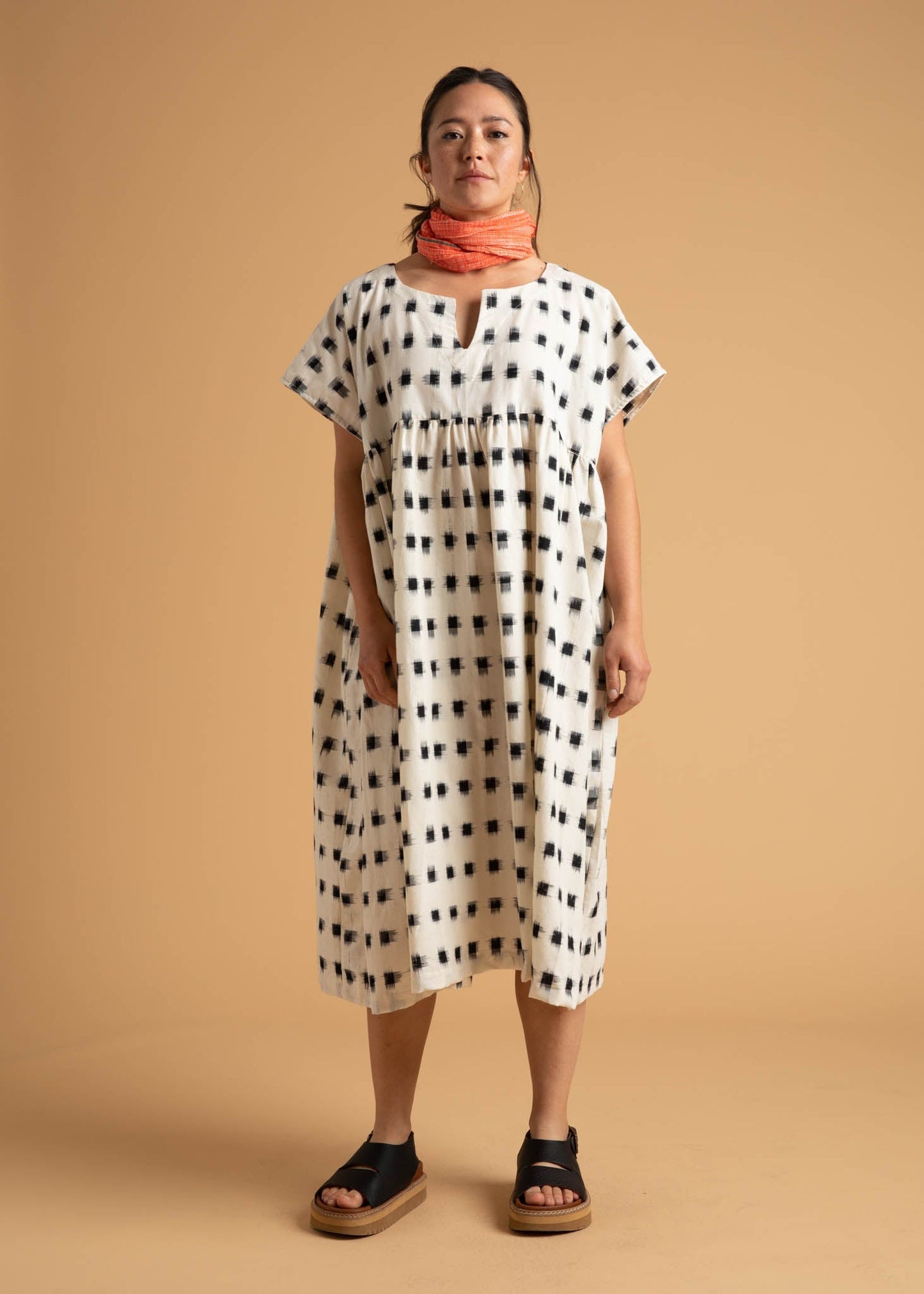 Meadow Dress - Ikat Squares by And For Good