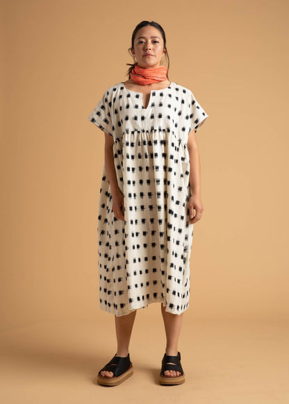 Meadow Dress - Ikat Squares by And For Good