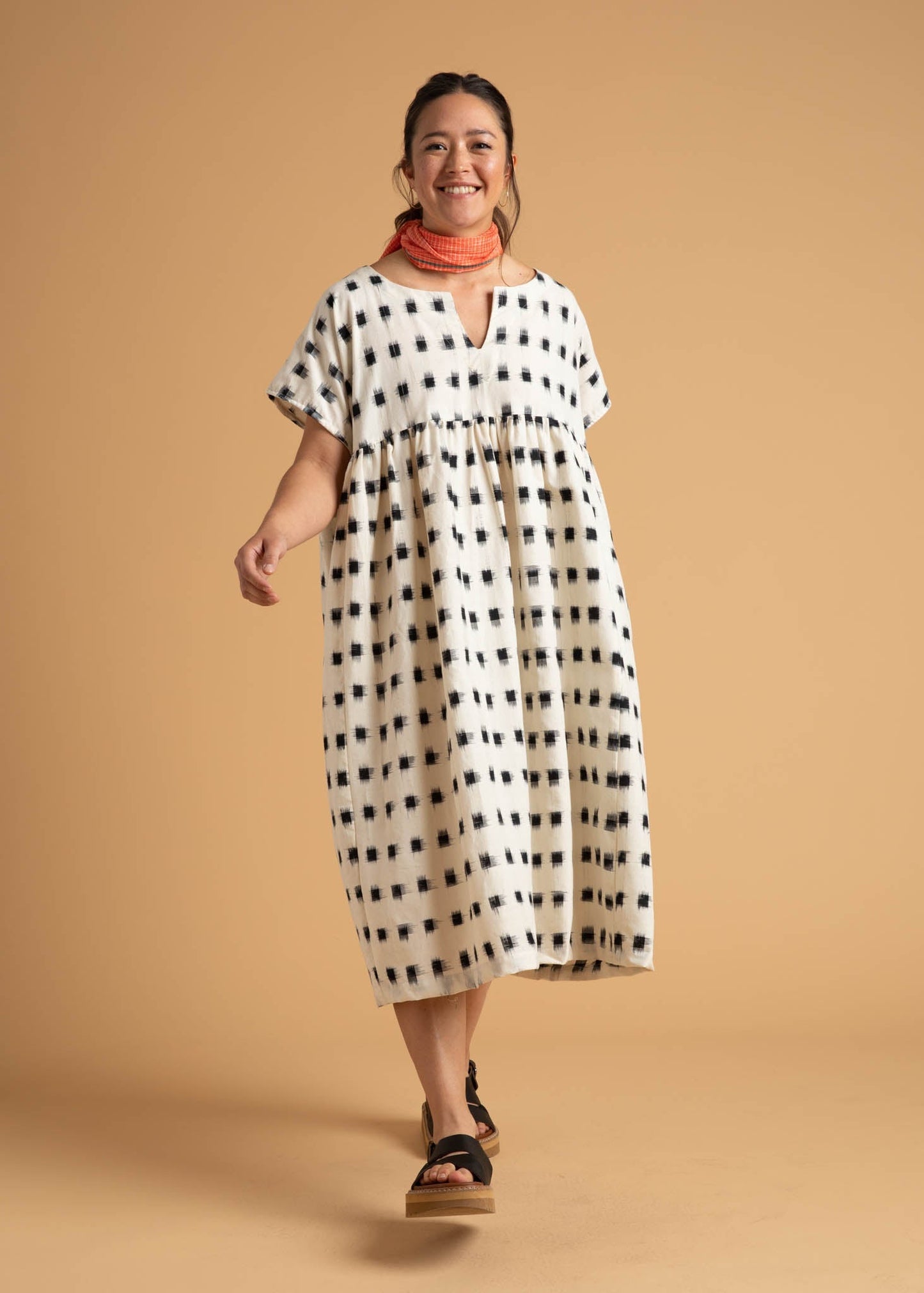 Meadow Dress - Ikat Squares by And For Good