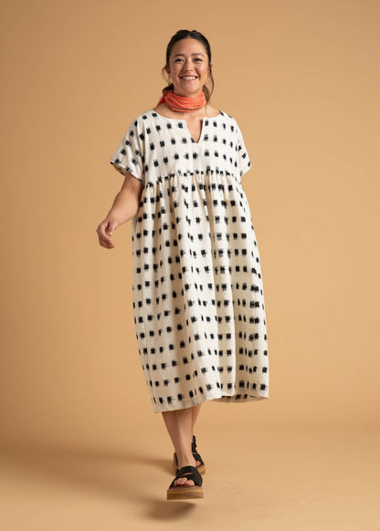 Meadow Dress - Ikat Squares by And For Good