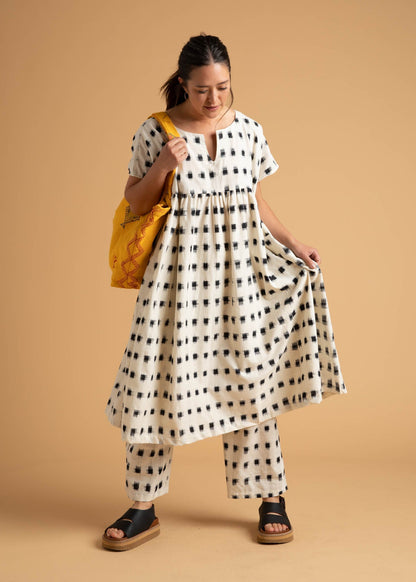 Meadow Dress - Ikat Squares by And For Good