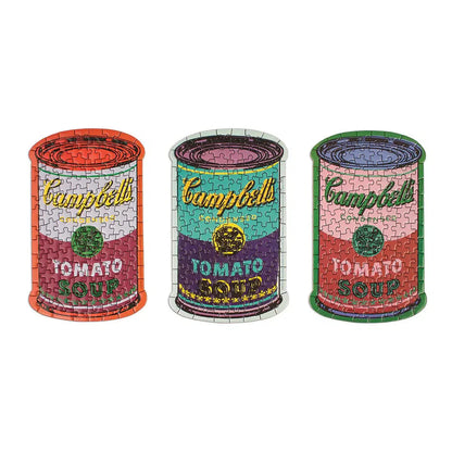 Andy Warhol Soup Cans Set of 3 100 Piece Shaped Puzzles in Tins Galison