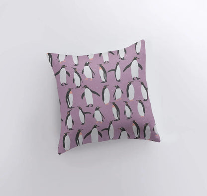 Arctic Penguin | Purple Pillow Cover | Home Décor | Throw Pillow | Snowflake Pillow | Christmas Pillow | Modern Home Decor | Unique Home Decor by UniikPillows