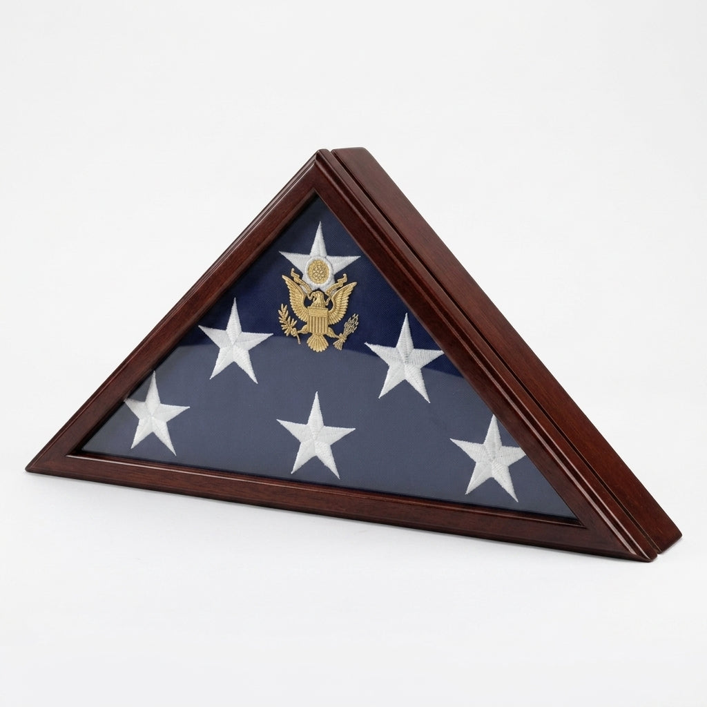 American Flag Display Case, Burial Display case for 5’ x 9 ½’ flag