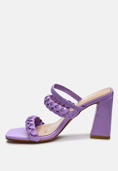arnie Ddual braided strap block heel sandals by London Rag