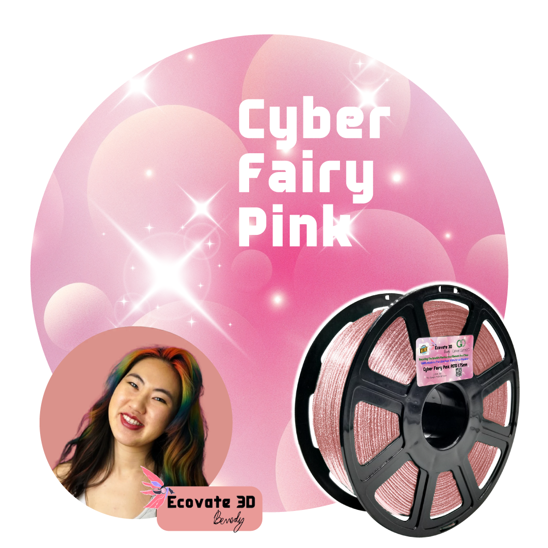 Cyber Fairy Pink: Recycled Translucent Pink PET-G with ✨️SPARKLES✨️
