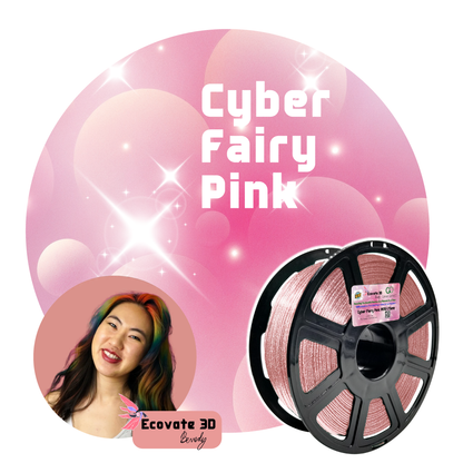 Cyber Fairy Pink: Recycled Translucent Pink PET-G with ✨️SPARKLES✨️