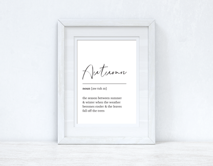 Autumn Definition Meaning Autumn Seasonal Wall Home Decor Print by WinsterCreations™ Official Store