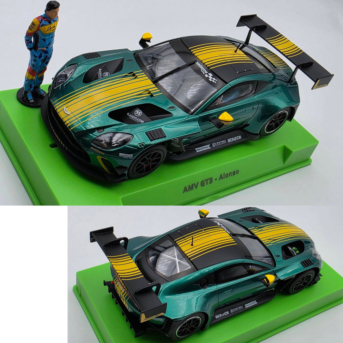 Avant Slot Aston Martin Vantage GT3 Test Car + Alonso Figure 1/32 Slot Car 52902