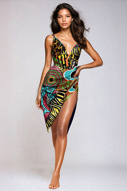 Draped midi dress by Averie